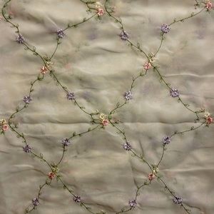 🏡 Four Sheer Embroidered Curtain Panels with Hooks